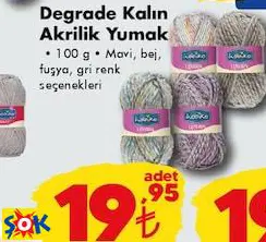 DEGRADE KALIN AKRİLİK YUMAK DEGRADE KALIN AKRİLİK YUMAK